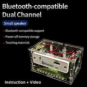 Tự làm Bộ loa tương thích Bluetooth Bộ thực hành dự án hàn điện tử Bộ lắp ráp hàn Loa 2x3W có hướng dẫn Màu sắc: Đen