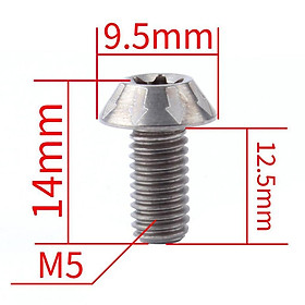 12Pcs Disc Brake Rotor Bolts, M5x14mm Bicycle Rotor Screws for MTB Mountain Road Bike, Titanium Alloy, Colors for choose
