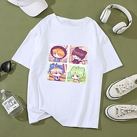 Áo phông hình chibi BTS áo thun trắng ngắn tay nam và nữ