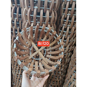 XƯỞNG - Chậu gỗ (giỏ gỗ) trồng lan kiểu Bí Size 20 (gỗ nhãn) - tặng lưới lót chậu, móc treo