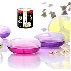 Combo 03 hộp đựng thuôc mini có chia ngăn ( Giao màu ngẫu nhiên ) + 02 hộp bông tăm vệ sinh tai (180P) - Hàng nội địa Nhật Bản.