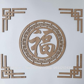 Mua Bộ chữ Phúc  hoa sen  hoa văn trang trí bàn thờ MDF Thái Lan chống ẩm màu Vàng sồi