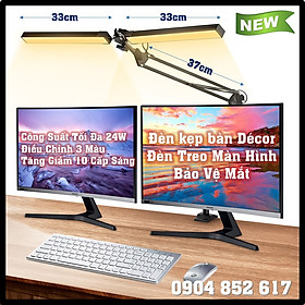 Mua Đèn Bàn Kẹp Gấp Gọn LED đôi 2 cánh tay dài  Đèn treo màn hình máy tính  bảo vệ mắt  học tập  làm việc  decor  Spa  Nail