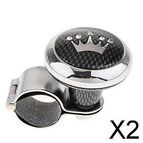 2xSteering Wheel Aid Power Handle Assister Spinner Knob for Car Truck Carbon
