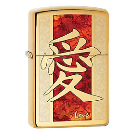 Bật Lửa Zippo 28953 - Bật Lửa Zippo Chinese Love High Polish Brass Fusion