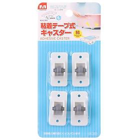 Mua Set 4 cái chân hộp bánh xe cỡ nhỏ YOLA cứng cáp gắn thùng rác đa năng tự dính không vết xước dễ dàng di chuyển