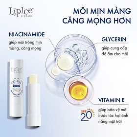 Son dưỡng môi không màu chuyển kem mịn LipIce Creamy Hương Chanh (Lemon) 4.3g