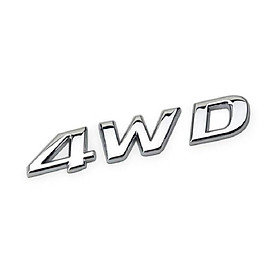Decal Tem Chữ 4WD 3D INOX Cao Cấp Trang Trí Ô tô G60612