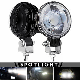 2pcs/set(3inch) 18W LED COB Motorcycle Spotlight Sidelight Work Light Headlight SPOT Beam IP68 Waterproof Aluminum DC12-60V 6500K Universal For Car Motorcycle-WHITE