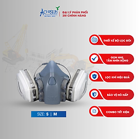 Mua Mặt nạ phòng độc 3M 7501/7502 kèm 2 phin lọc hơi hữu cơ 6001/6003 Chống bụi  chống hóa chất  phun sơn  phun thuốc - Phân Phối Chính hãng 3M