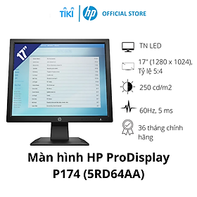 Mua Màn hình HP P174 (17 Inch/Màn hình vuông 1280x1024/60Hz/5Ms/TN with LED backlight/Black-5RD64AA) - Hàng Chính Hãng