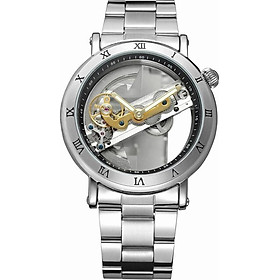 FORSINING Luxury Skeleton Automatic Mechanical Men Watch Self-Wind Stainless Steel/Genuine Leather Man Business