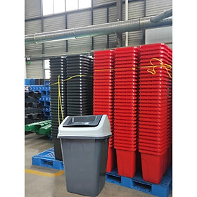 thủng rác nắp lật công nghiệp hàng cao cấp ( 60L màu đen)
