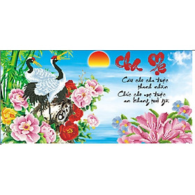 Tranh thêu chữ thập cầu cho Cha Mẹ thanh nhàn -X8019