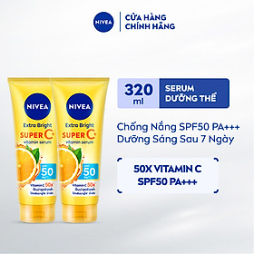 Bộ 2 Tinh Chất Dưỡng Thể NIVEA Vitamin Super C+ Dưỡng Trắng Da Chống Nắng SPF50 Vitamin C (300ml) - 99193x2