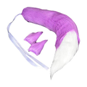Long Plush  Tail and Ears Anime Cosplay for Halloween Women Accs