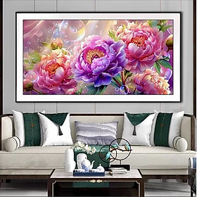 Mua Tranh thêu kín Hoa mẫu đơn 2108  kích thước 50 x85 cm