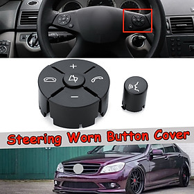 Right Black Steering Worn Button Cover For Mercedes-Benz W204 W212 C200 GLK260