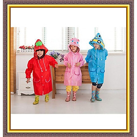 Áo mưa trẻ em, áo mưa hình thú ngộ nghĩnh đáng yêu chất liệu an toàn tránh