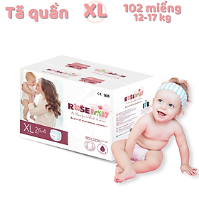 Thùng Bỉm Quần Rose Baby Size XL26 104 miếng