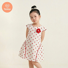 TAMIUY( BST Miên Dương ) Đầm Bé Gái Cotton Chấm Bi Dễ Thương Dành Cho Bé Gái 10-38 kg