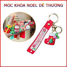 Móc Khoá Noel, Christmas, Giáng Sinh Có Dây Silicon Nhiều Họa Tiết Dễ Thương