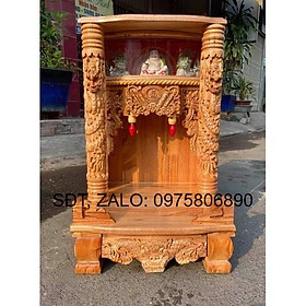 Mua Bàn thờ thần tài ông địa có hộp đèn 42 x 68cm   bàn thờ ông địa gỗ   bàn thờ gỗ hộp đèn