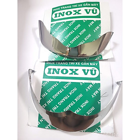 Combo Bộ ốp dè INOX xe GRANDE 2019-2021 + 1tem logo Titan YAMAHHA giá 1 cặp tại xưởng INOX Vũ