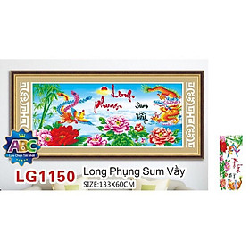 Mua Tranh đinhs đá Long Phụng Sum Vầy Lg1150 (133x60) chưa đính