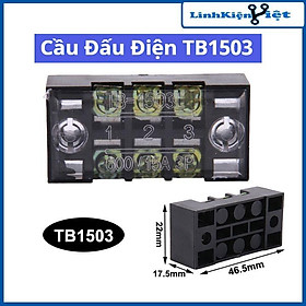 Mua Cầu đấu điện TB-1503 điện áp 600V 15A 3P có ốc vít và tấm lắp chống rỉ