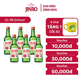 [CHÍNH HÃNG] Soju Hàn Quốc JINRO VỊ BƯỞI 360ml - Combo 6 chai