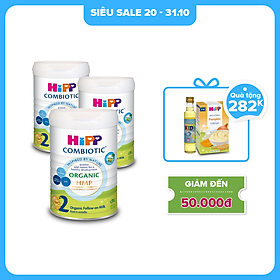 Combo 3 lon sữa bột dinh dưỡng công thức HiPP 2 Organic Combiotic chất