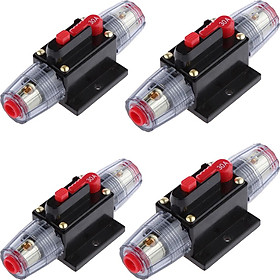 4Pcs Waterproof 12/24V Reset Circuit Breaker Audio Safety Switch Fuse Holder