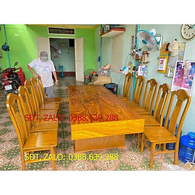 Bàn ghế ăn 10 ghế bàn hộp gỗ hương vân nam phi