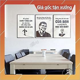 Bộ 3 tấm tranh động lực những câu nói hay của Bill Gates kích thước 20x27cm