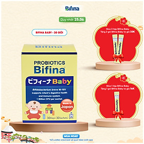 Men vi sinh cho bé – Bifina Baby Nhật Bản – Tiêu hóa khoẻ, hỗ trợ giảm táo bón, tăng đề kháng -Hộp 30 gói