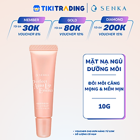 Mặt nạ ngủ dưỡng môi cấp ẩm giảm nhăn dạng tinh chất Senka Perfect Aqua Essence 10g