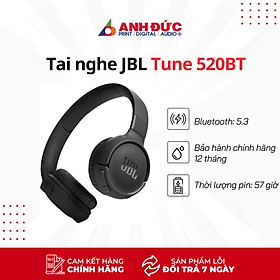 Mua Tai Nghe Chụp Tai Bluetooth JBL Tune 520BT (Pin Mạnh Mẽ Đến 57 Giờ) - Hàng Chính Hãng