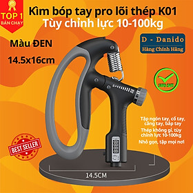 Kìm Bóp Tay Pro Đếm Số Điện Tử Dụng Cụ Kháng Lực Tập Cơ Bắp Cổ Tay Tại Nhà Điều Chỉnh Lực 10-100kg Chính Hãng - 1 chiếc PRO đen