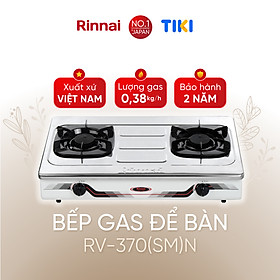 Bếp gas dương Rinnai RV-370(SM)N mặt bếp inox và kiềng bếp men - Hàng chính hãng