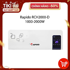 Máy sưởi gốm Ceramic Rapido RCH2000-D (Có điều khiển từ xa) - Hàng chính hãng