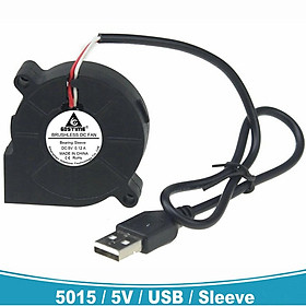 1 Quạt Tản Nhiệt Không Chổi Than 50mm X 15mm 5v Usb 5015s