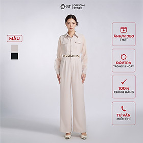 Jumpsuit Nữ  Phối Tay Dáng Suông 2 Ly Chất Tuytsi Cao Cấp 62JDS8001ST