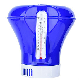 Pool Chemical Dispenser with Thermometer Floating Chlorine Tablets Dispenser Spa Chemical Dispenser for Outdoor Indoor