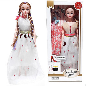 Hộp búp bê barbie kèm 1 áo đầm, giày, phụ kiện búp bê cho bé (giao mẫu ngẫu nhiên)