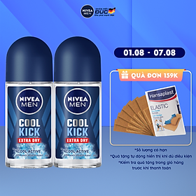 Combo 2 Lăn Ngăn Mùi NIVEA MEN Cool Kick Mát Lạnh (50ml) - 82886