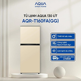 [SẢN PHẨM MỚI 2025I] Tủ lạnh AQUA 130 lít ngăn đá trên AQR-T160FA(GG) - Màu Be - Freeship toàn quốc - Bảo hành 2 năm - Hàng chính hãng