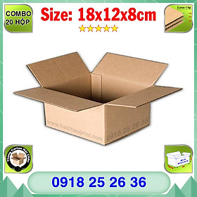  20 Hộp Carton, KT: 18x12x8cm, Hộp carton, Thùng carton, Hộp đóng hàng, Thùng đóng hàng, Hộp carton 3 lớp...