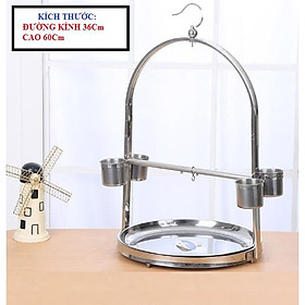 Mua 1 CÁI CẦU ĐỨNG INOX CAO CẤP 201 NHẬP KHẨU (KHAY TRÒN SIZE LỚN 60x36) CHO VẸT NGỰC HỒNG  SUN XÍCH RING  LORY  GREENCHECK