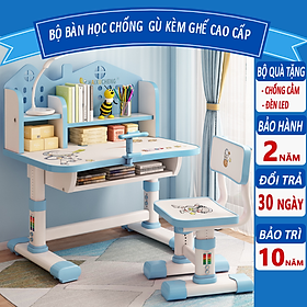 Mua Bộ bàn học cho bé C07  bàn học chống gù size 80cm tặng kèm đèn led  giá đỡ ngực